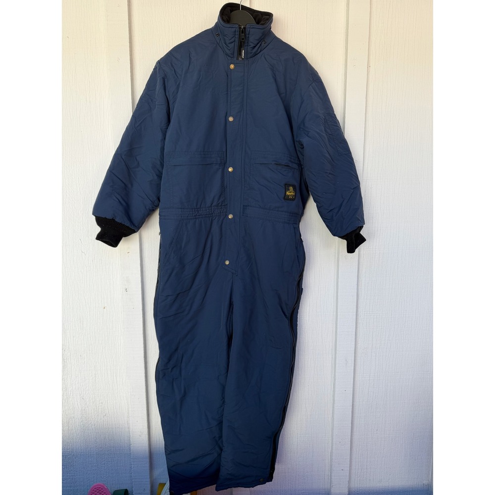 RefrigiWear 0440R Insulated Coveralls Mens Large Navy Blue Winter Work Jumpsuit